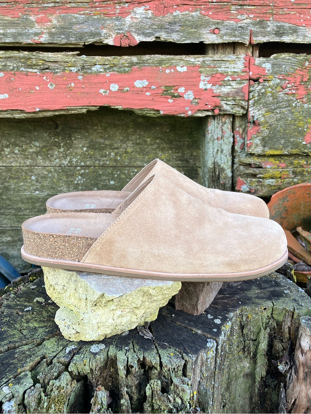 Eileen Fisher Bios Ecru Tan Suede Slip-On Mule Clogs 8